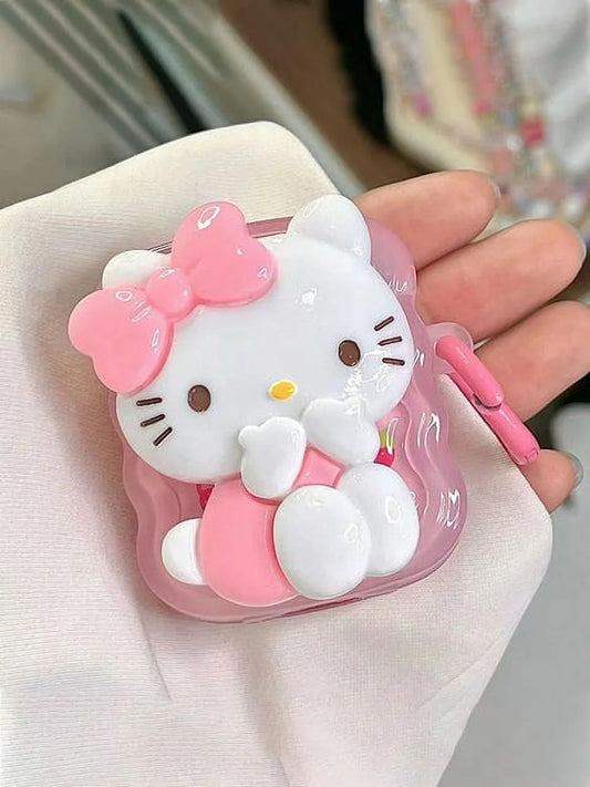 3D Cartoon Hello Kitty  Airpods Case Apple Airpods 2 Airpods Pro Case Iphone Earphone Accessories Air Pod Cover Y2K Gifts