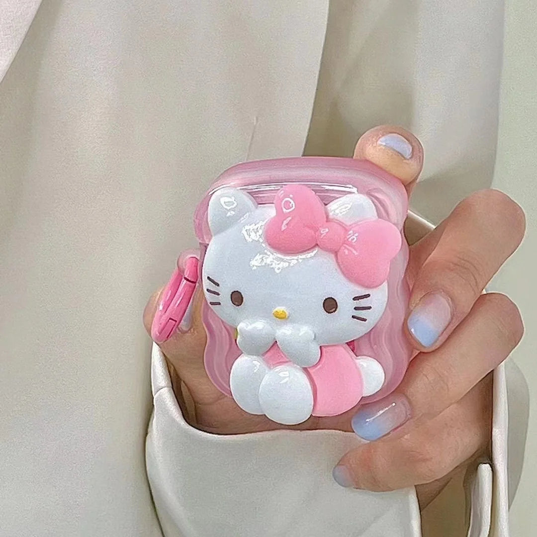 3D Cartoon Hello Kitty  Airpods Case Apple Airpods 2 Airpods Pro Case Iphone Earphone Accessories Air Pod Cover Y2K Gifts